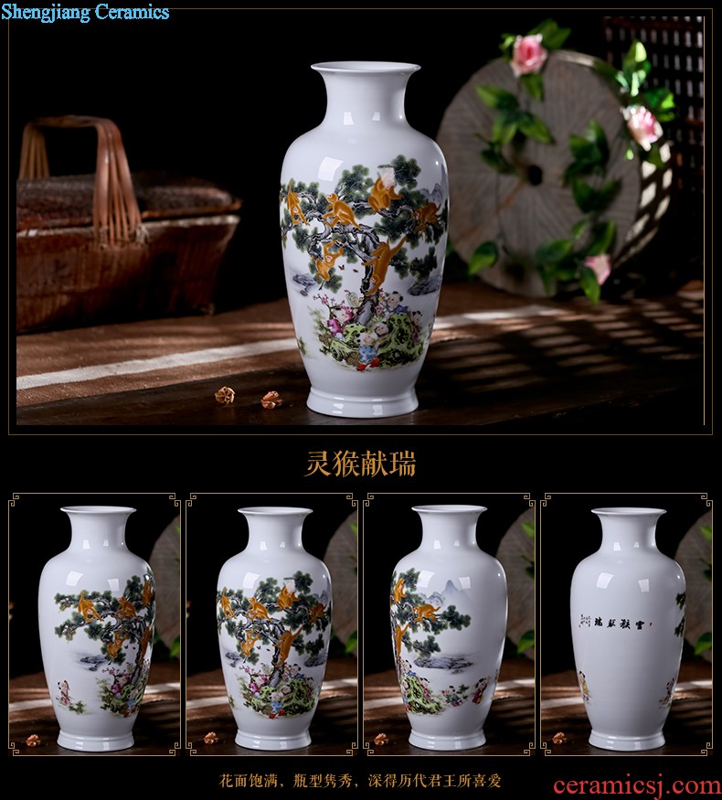 Jingdezhen ceramic vase creative dry flower flower arranging Chinese style restoring ancient ways contemporary and contracted home sitting room adornment is placed