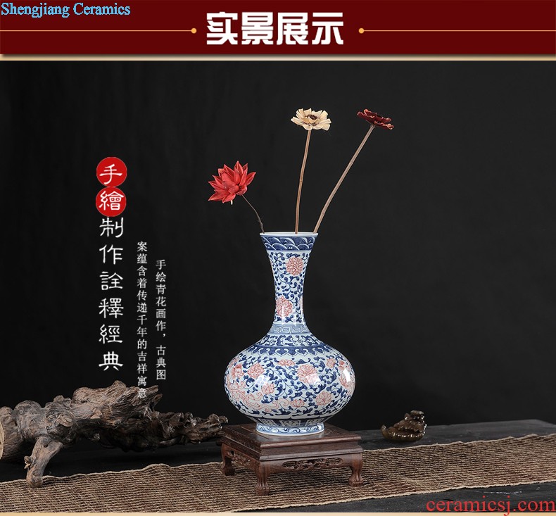 Jingdezhen blue and white porcelain features handmade ceramic vase Mei bottles of antique vase sitting room place home decoration