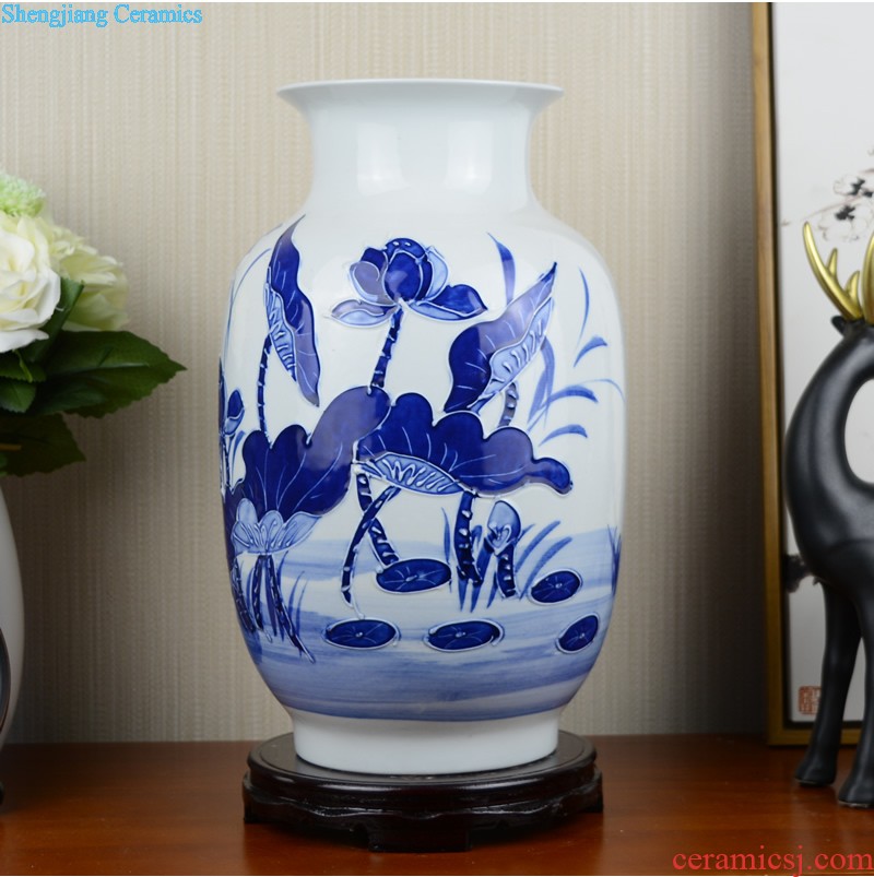 Art kiln porcelain vase decoration Flower glaze olive bottle Modern home furnishing articles porcelain arts and crafts