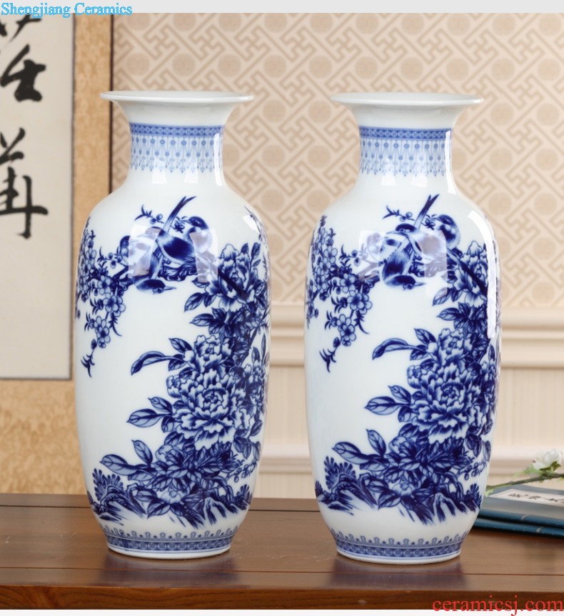 Jingdezhen ceramics large gourd vase furnishing articles contracted and contemporary home sitting room adornment rich ancient frame furnishing articles