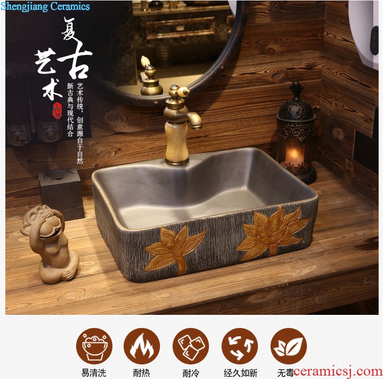 Jia depot retro personality art basin stage basin ceramic wash basin archaize square toilet lavabo