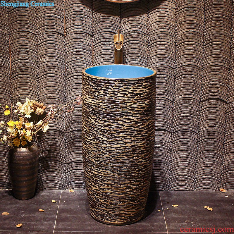 M us-taiwan toilet ceramic basin to increase the sink lavatory basin golden art on stage