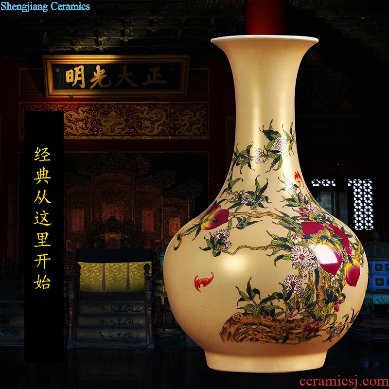 Imitation Ming and qing dynasties classical Chinese style furnishing articles ceramics large plate decoration Jingdezhen handmade crafts