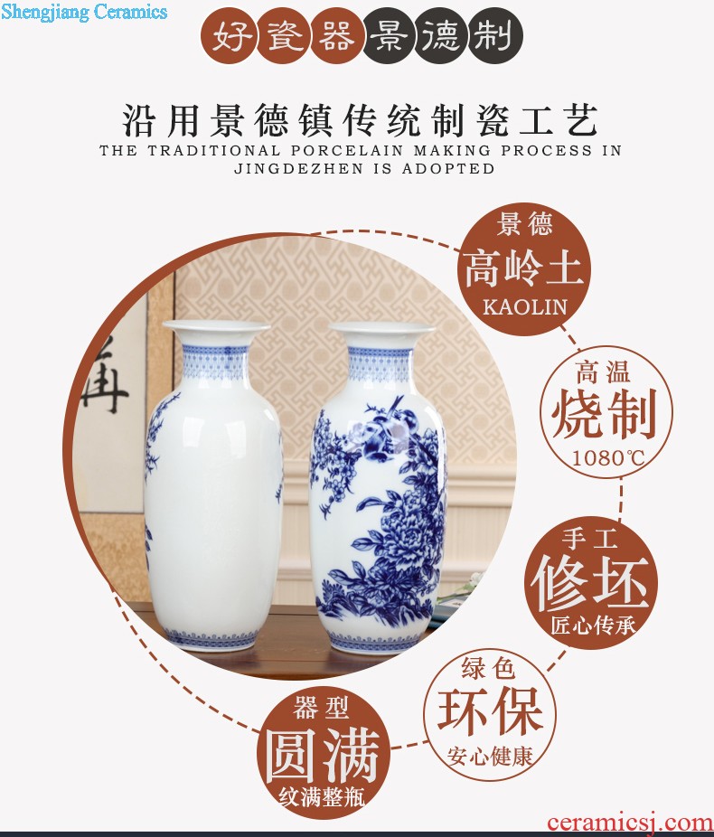 Jingdezhen ceramics large gourd vase furnishing articles contracted and contemporary home sitting room adornment rich ancient frame furnishing articles