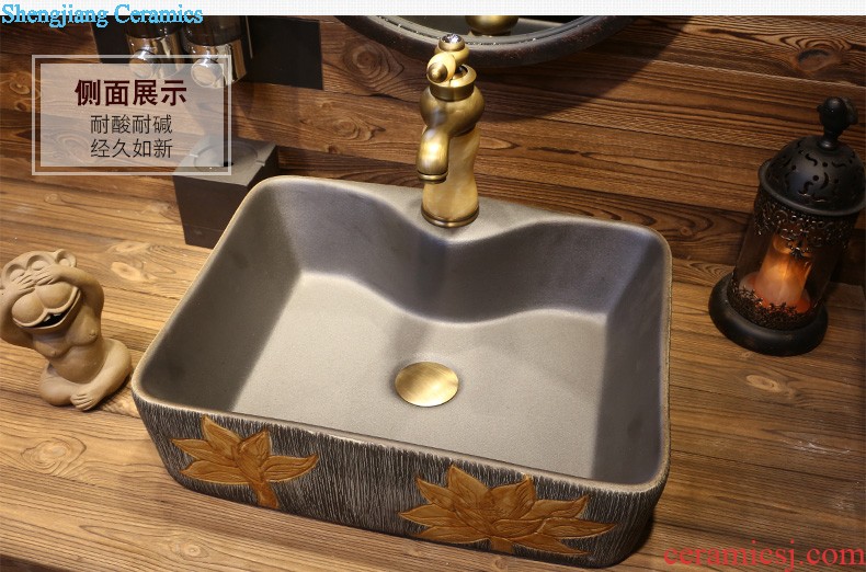 Jia depot retro personality art basin stage basin ceramic wash basin archaize square toilet lavabo