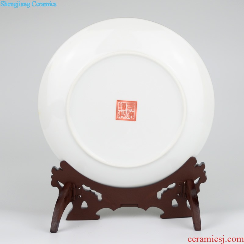 Jingdezhen ceramics Golden art word porcelain decoration plate The sitting room ark rich ancient frame TV ark furnishing articles