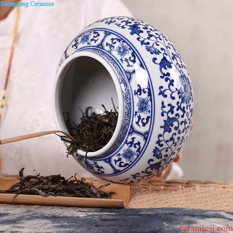 Metal ceramic tea pot small seal pot put tea POTS creative household half jins moisture storage POTS