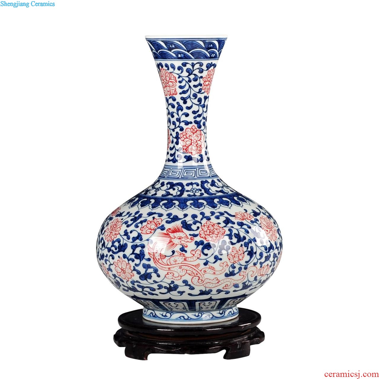 Jingdezhen blue and white porcelain features handmade ceramic vase Mei bottles of antique vase sitting room place home decoration