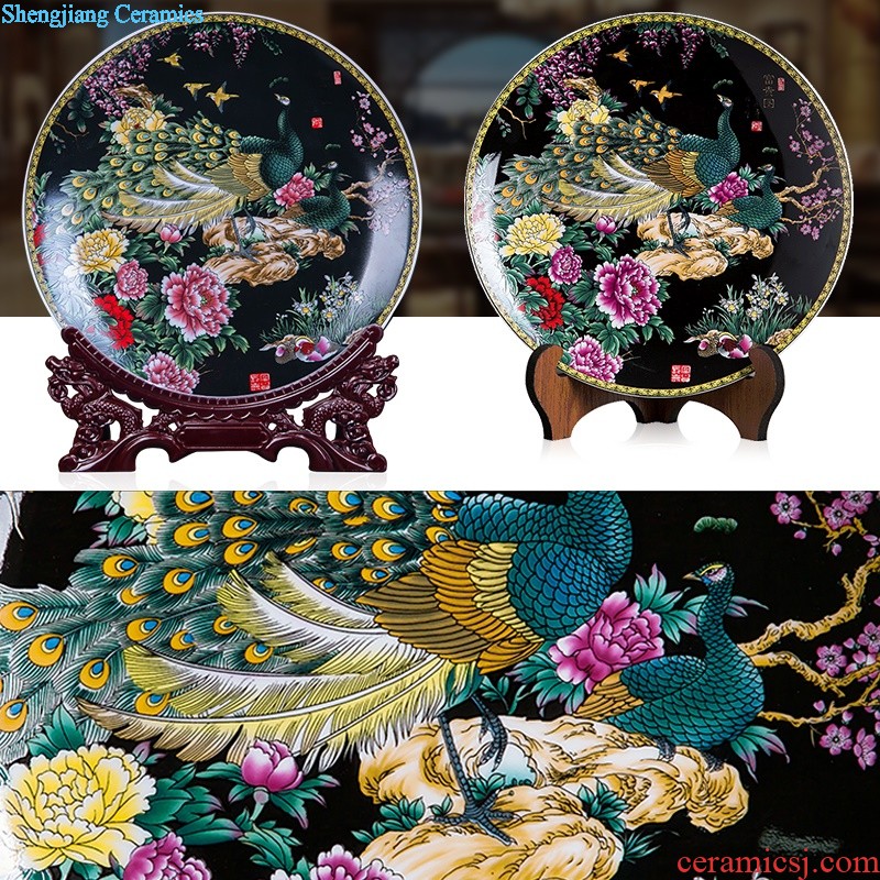 Porcelain of jingdezhen ceramics vase Chinese penjing flower arranging three-piece wine cabinet decoration plate of household decoration