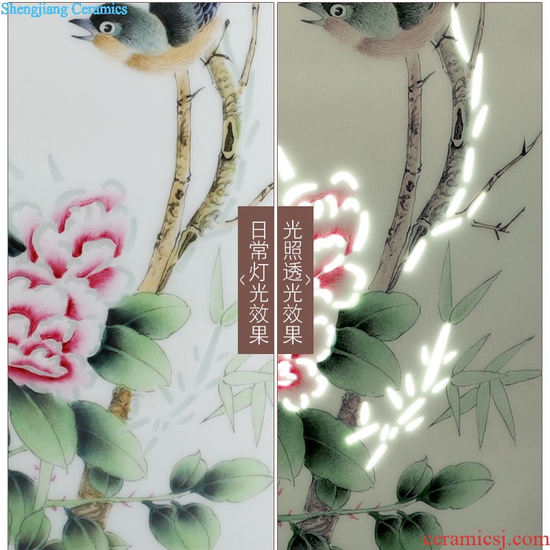 Jingdezhen ceramic landscape hand-painted knife clay sculpture vases, flower arrangement of Chinese style home sitting room adornment is placed