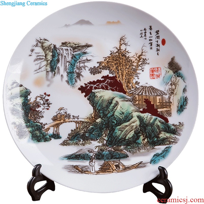 Porcelain of jingdezhen ceramics vase home sitting room place flower arranging three-piece wine plate handicraft ornament