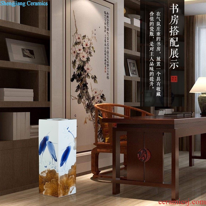 Jingdezhen ceramic hand-painted vases, three-piece suit of new Chinese style living room furnishing articles wine handicraft decorative household items