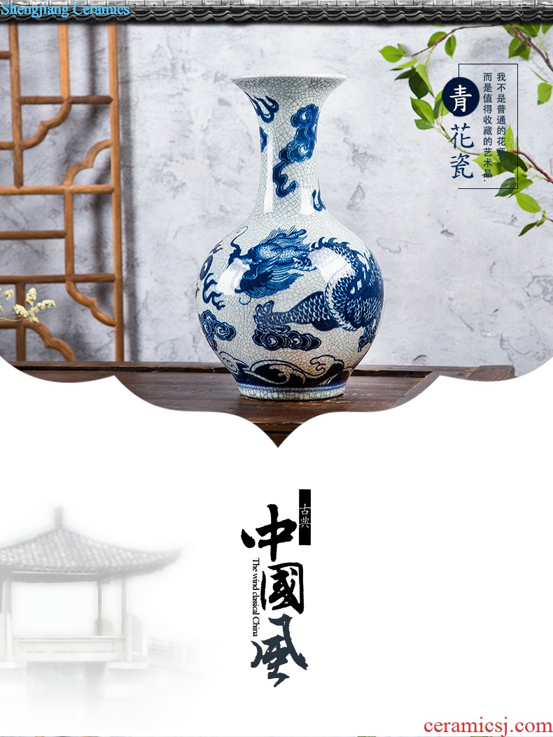 Jingdezhen creative home sitting room decoration plate desktop furnishing articles ceramics handicraft figure doors of the town house to ward off bad luck