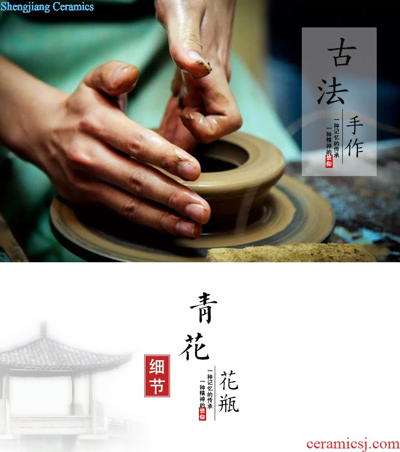 Jingdezhen creative home sitting room decoration plate desktop furnishing articles ceramics handicraft figure doors of the town house to ward off bad luck