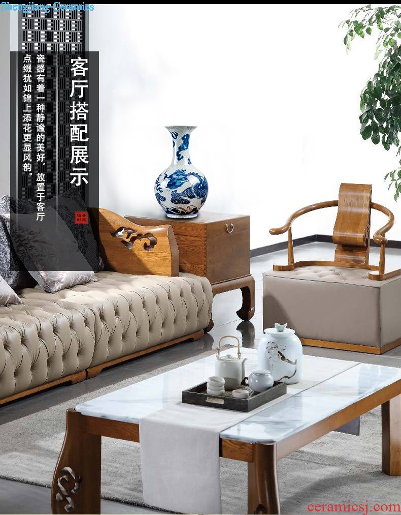 Jingdezhen creative home sitting room decoration plate desktop furnishing articles ceramics handicraft figure doors of the town house to ward off bad luck