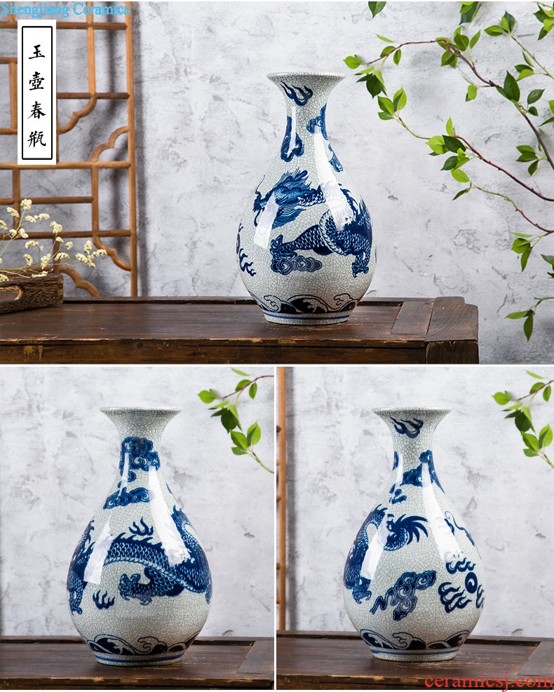 Jingdezhen creative home sitting room decoration plate desktop furnishing articles ceramics handicraft figure doors of the town house to ward off bad luck