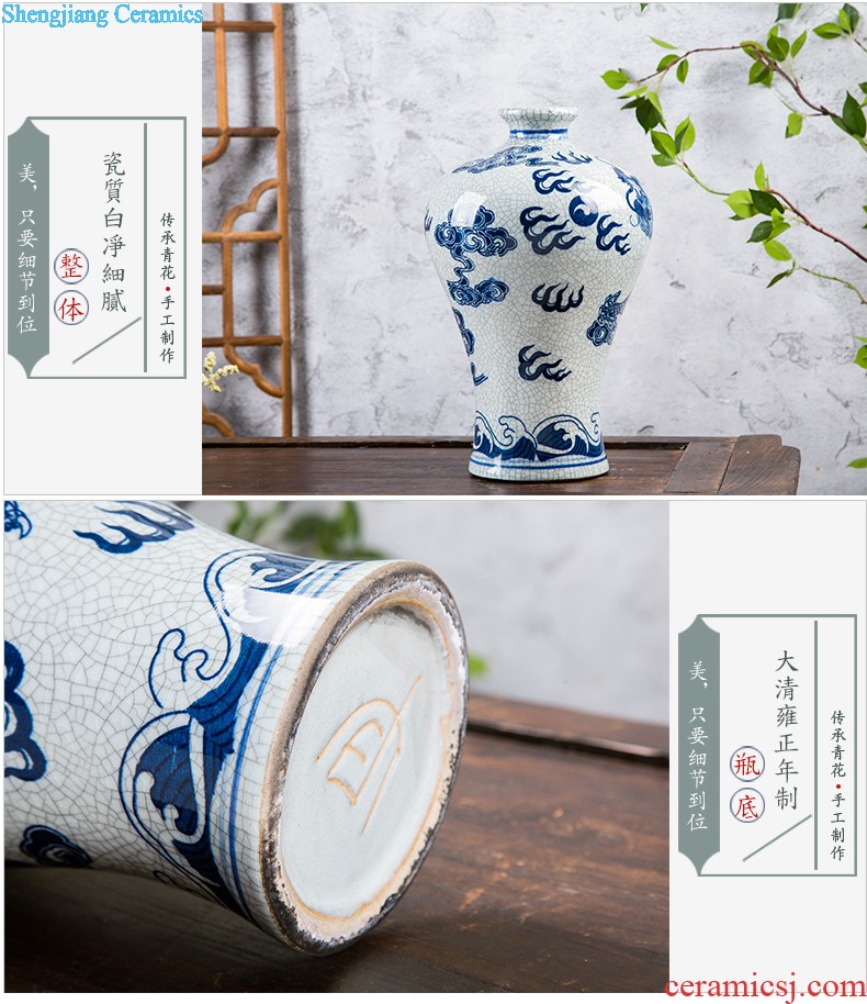 Jingdezhen creative home sitting room decoration plate desktop furnishing articles ceramics handicraft figure doors of the town house to ward off bad luck