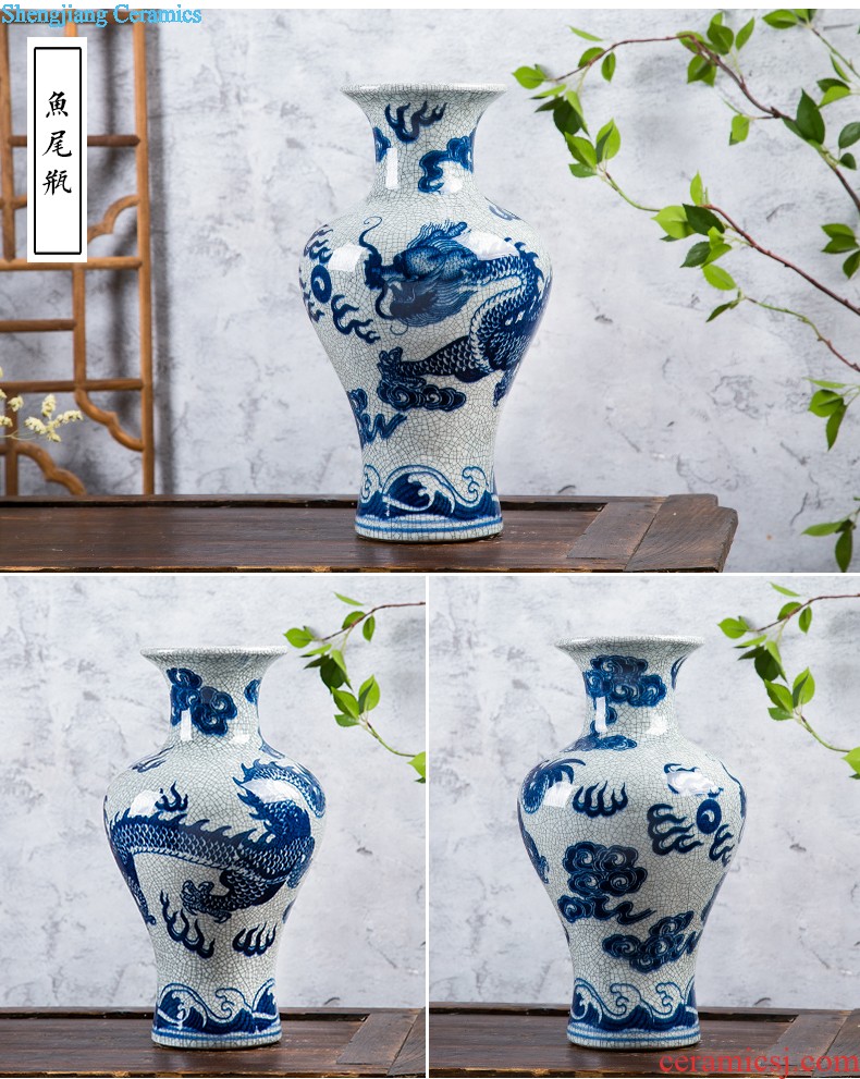 Jingdezhen creative home sitting room decoration plate desktop furnishing articles ceramics handicraft figure doors of the town house to ward off bad luck