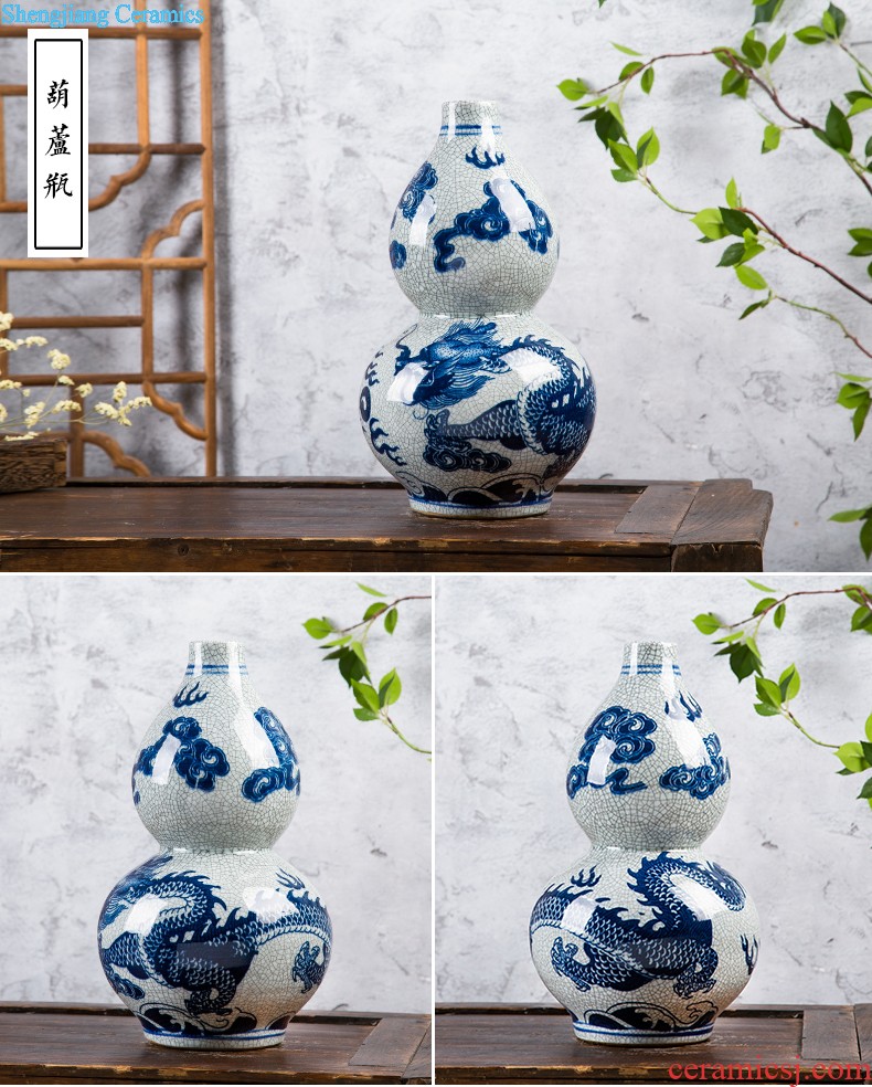 Jingdezhen creative home sitting room decoration plate desktop furnishing articles ceramics handicraft figure doors of the town house to ward off bad luck