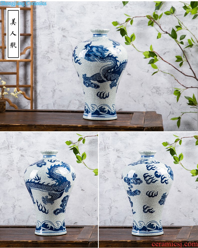 Jingdezhen creative home sitting room decoration plate desktop furnishing articles ceramics handicraft figure doors of the town house to ward off bad luck