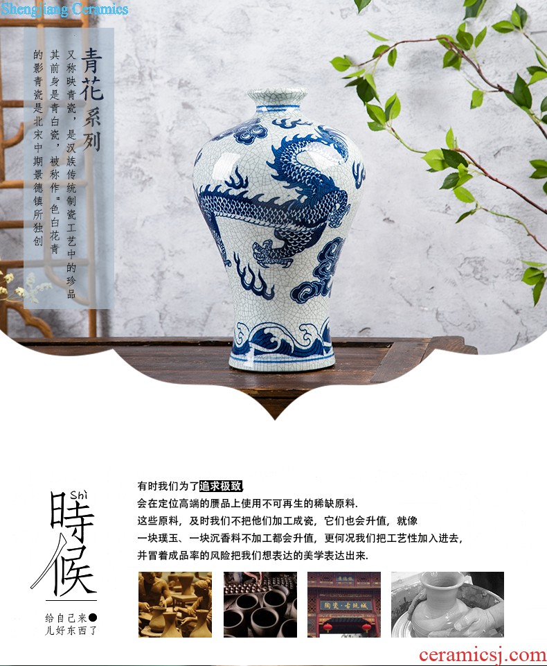 Jingdezhen creative home sitting room decoration plate desktop furnishing articles ceramics handicraft figure doors of the town house to ward off bad luck