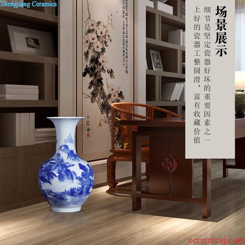 The jingdezhen ceramics by hand throwing carve shadow blue bottles of wine porch home furnishing articles