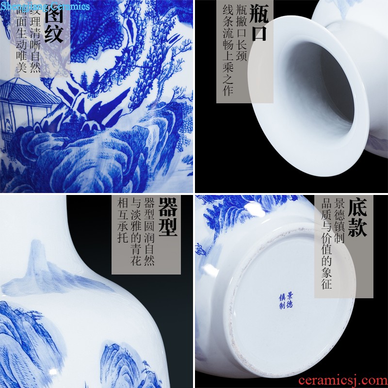 Jingdezhen ceramics furnishing articles household decorations hanging dish sitting room ark large Chinese arts and crafts decorative plate