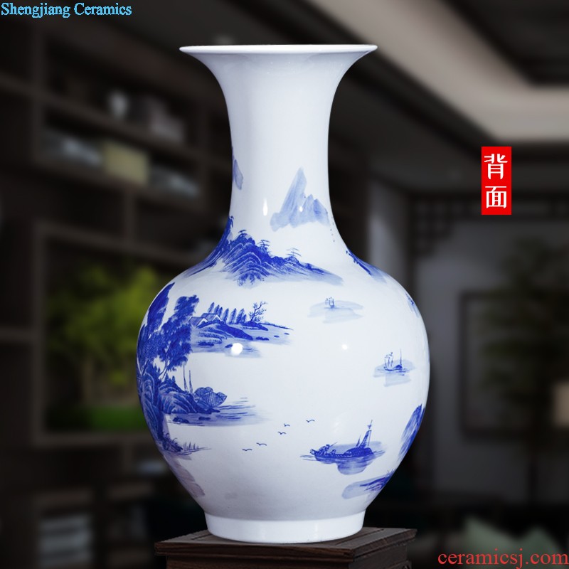 The jingdezhen ceramics by hand throwing carve shadow blue bottles of wine porch home furnishing articles