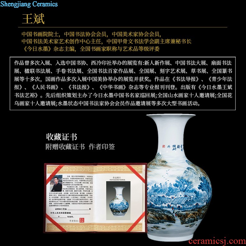 Jingdezhen ceramics by hand throwing carve shadow qdu vase wine home decoration villa hotel furnishing articles