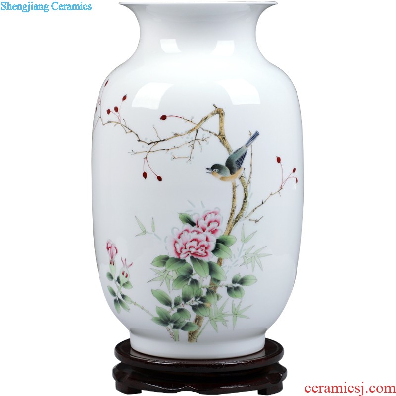 Jingdezhen ceramic landscape hand-painted knife clay sculpture vases, flower arrangement of Chinese style home sitting room adornment is placed