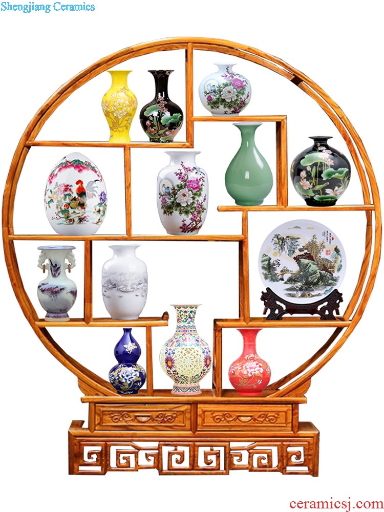 Jingdezhen ceramics vases, flower arranging three-piece suit Chinese place to live in the sitting room TV ark adornment small handicraft