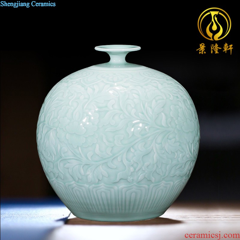 Master of jingdezhen ceramic knife clay hand-painted vase household flower arrangement sitting room TV ark adornment handicraft furnishing articles