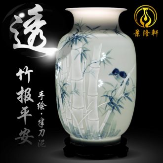 Jingdezhen ceramics hand-painted steed vases, flower arrangement sitting room of Chinese style household adornment TV ark furnishing articles present