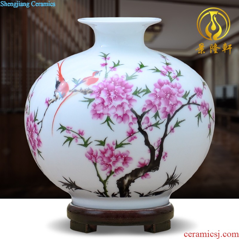 Porcelain of jingdezhen ceramics vase Chinese penjing large three-piece wine cabinet decoration plate of household decoration