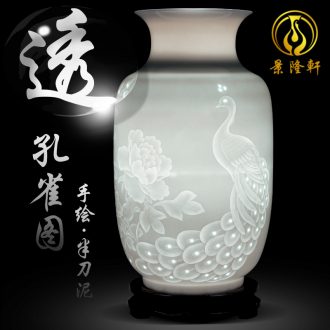 Jingdezhen ceramics vase blue and white crack glaze crafts home furnishing articles furnishing articles archaize sitting room adornment