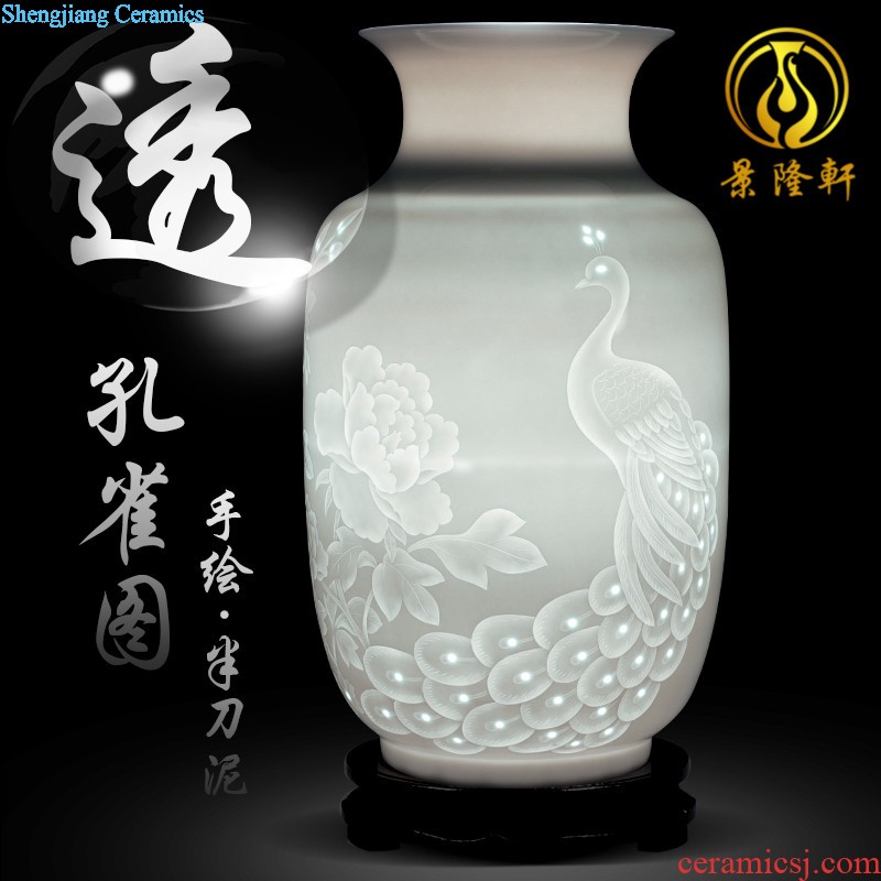 Jingdezhen ceramics vase blue and white crack glaze crafts home furnishing articles furnishing articles archaize sitting room adornment