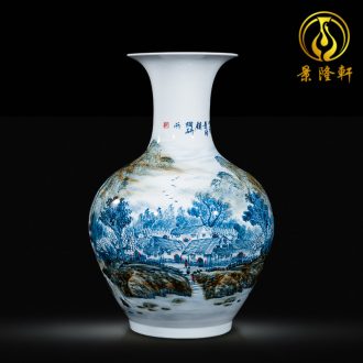 Jingdezhen ceramics by hand throwing carve shadow qdu vase wine home decoration villa hotel furnishing articles