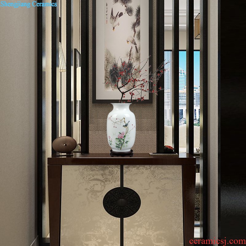 Jingdezhen ceramic landscape hand-painted knife clay sculpture vases, flower arrangement of Chinese style home sitting room adornment is placed