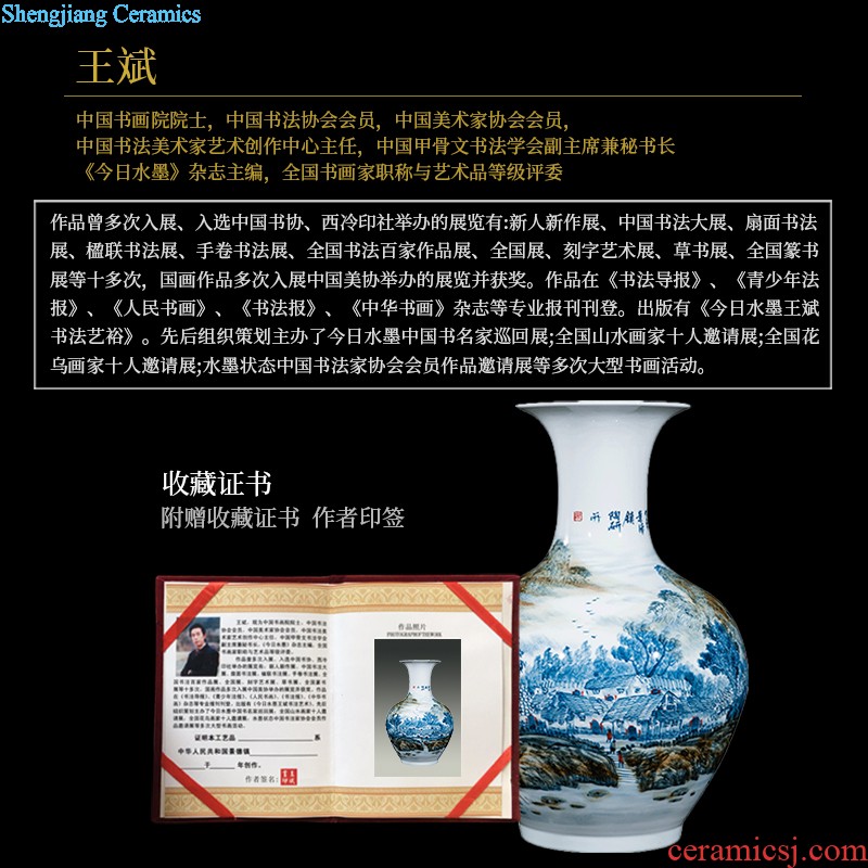 Jingdezhen ceramics by hand throwing carve shadow qdu vase wine home decoration villa hotel furnishing articles