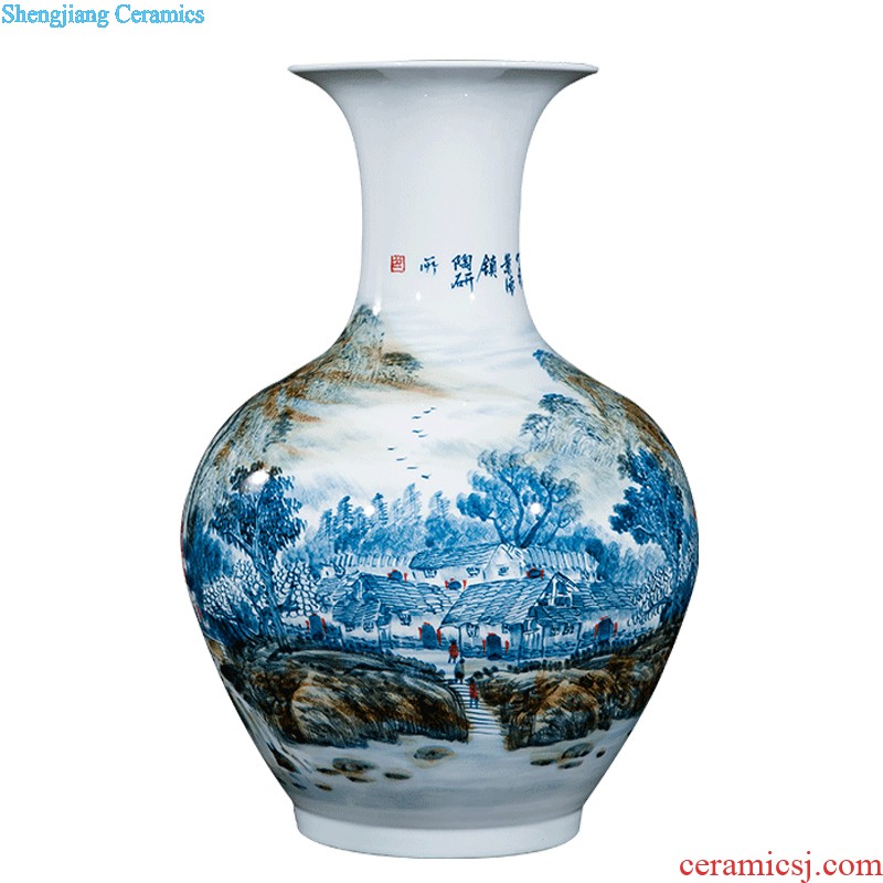 Jingdezhen ceramics by hand throwing carve shadow qdu vase wine home decoration villa hotel furnishing articles