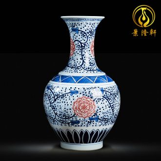 Jingdezhen ceramics big vase sitting room crafts flower arranging landing Chinese style household adornment office furnishing articles