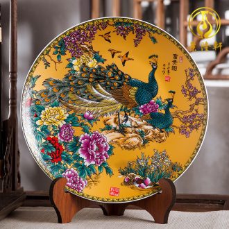 Jingdezhen ceramics furnishing articles household decorations hanging dish sitting room ark landscape decoration plate of Chinese arts and crafts