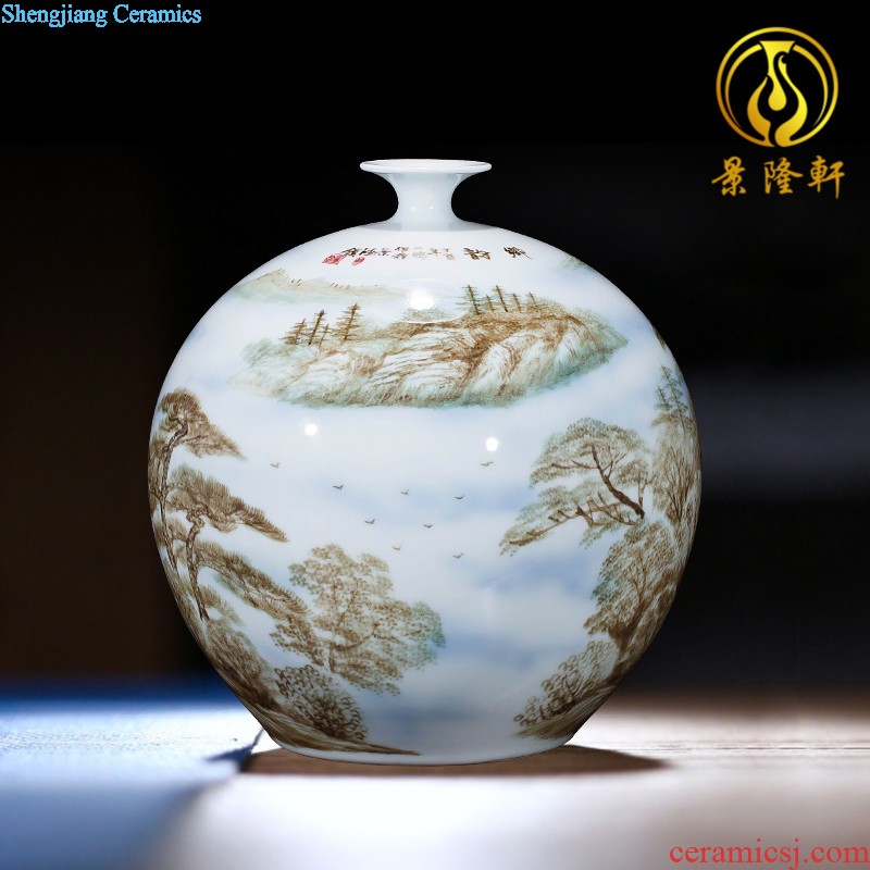 Jingdezhen ceramics furnishing articles household decorations hanging dish sitting room ark large Chinese arts and crafts decorative plate