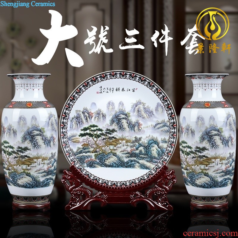 Jingdezhen ceramics borneol archaize kiln crack glaze vase modern household to decorate the living room TV ark furnishing articles