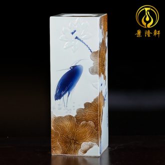 Jingdezhen ceramic hand-painted vases, three-piece suit of new Chinese style living room furnishing articles wine handicraft decorative household items