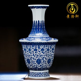 Jingdezhen ceramics vase antique blue-and-white large flower arranging new Chinese style household act the role ofing is tasted furnishing articles 50 cm high