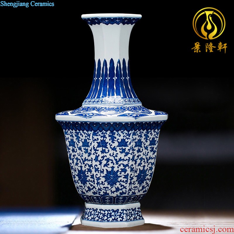 Jingdezhen ceramics vase antique blue-and-white large flower arranging new Chinese style household act the role ofing is tasted furnishing articles 50 cm high