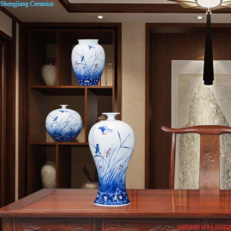 Jingdezhen pastel large vases, pottery and porcelain of modern fashionable sitting room ground flower European household adornment furnishing articles