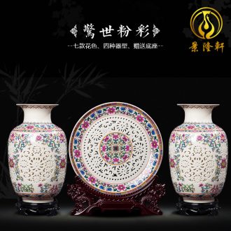 Jingdezhen ceramics furnishing articles hang dish sitting room ark Chinese arts and crafts decoration home decoration plate of town house