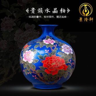 Archaize of jingdezhen ceramics kiln open yellow vase modern classical household adornment handicraft furnishing articles